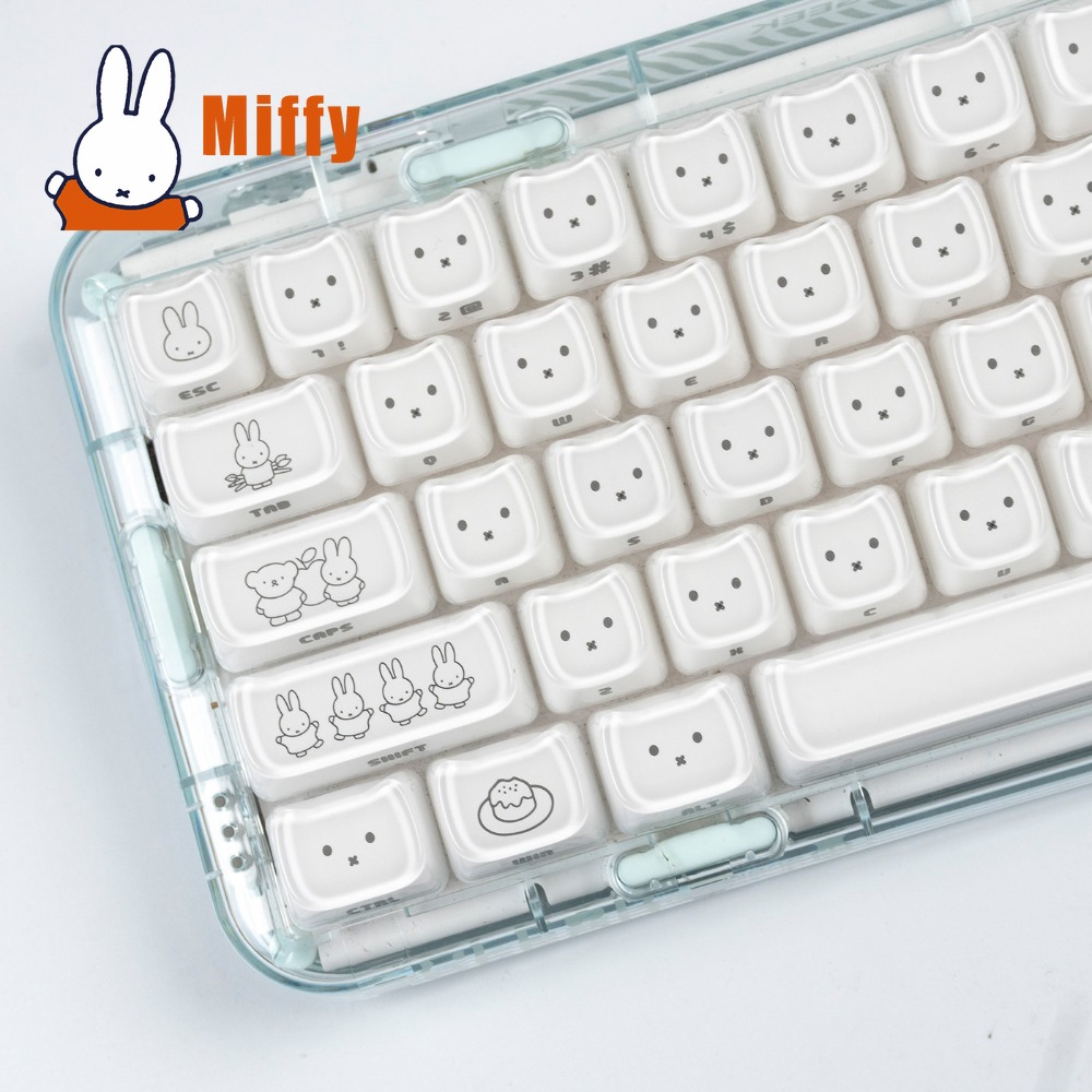 Keyboard Tenkeyless - Capuchons de touches Kawaii Miffy, lapin